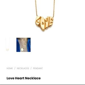 Elisa Solomon 18k Yellow Gold Heart Love Necklace